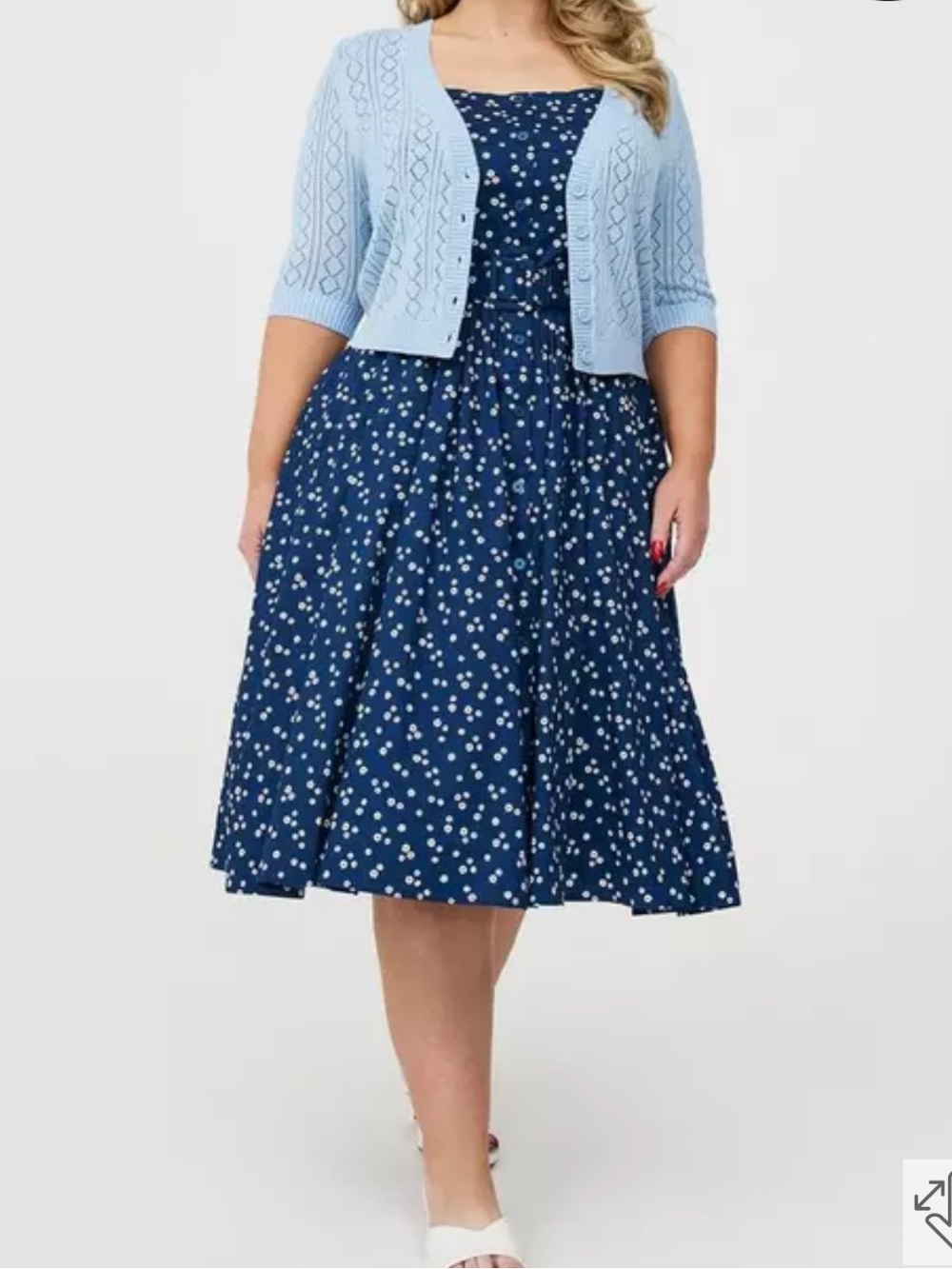 TORRID pointelle heart knit Cardigan Sweater Light blue *